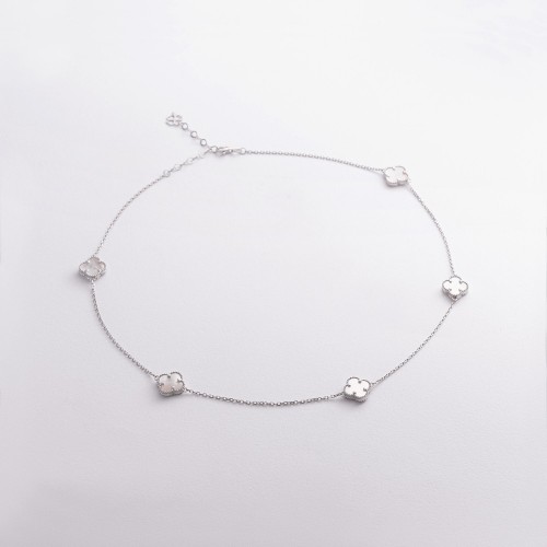 Срібне кольє "Конюшина" (перламутр) 181339