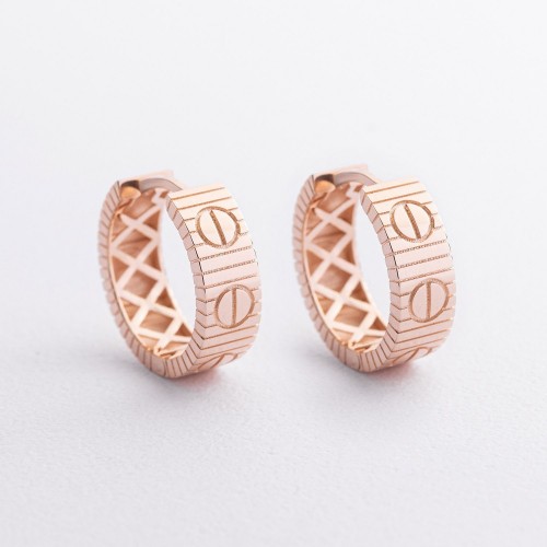 Золоті сережки - кільця "Love" с09623