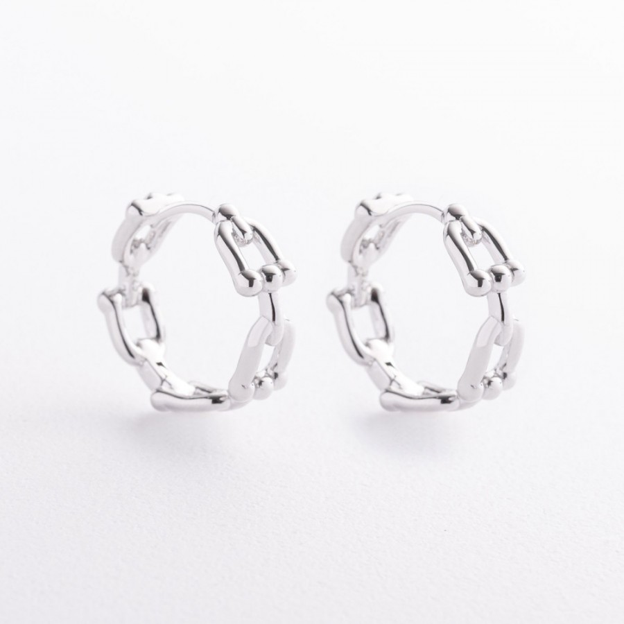 Серебряные серьги - кольца "Фантазия" 123551