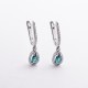 Серебряные серьги (фианиты, кварц) 2635/1р-QGR