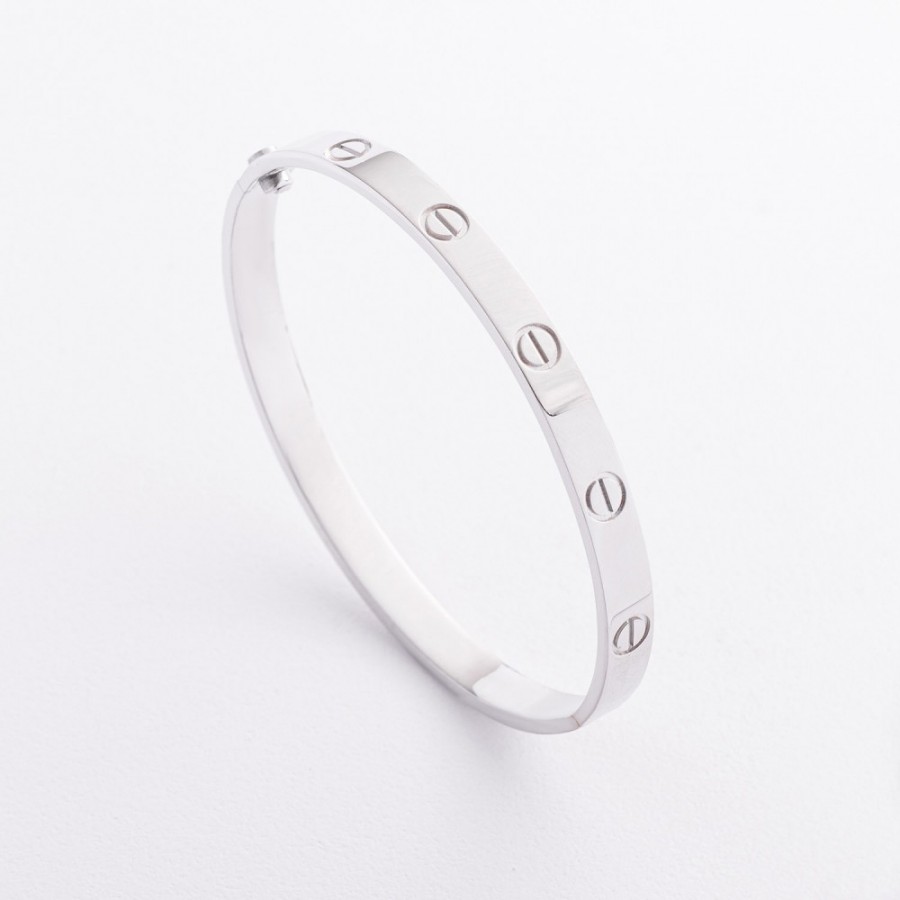 Жорсткий браслет "Love" (біле золото) б05808