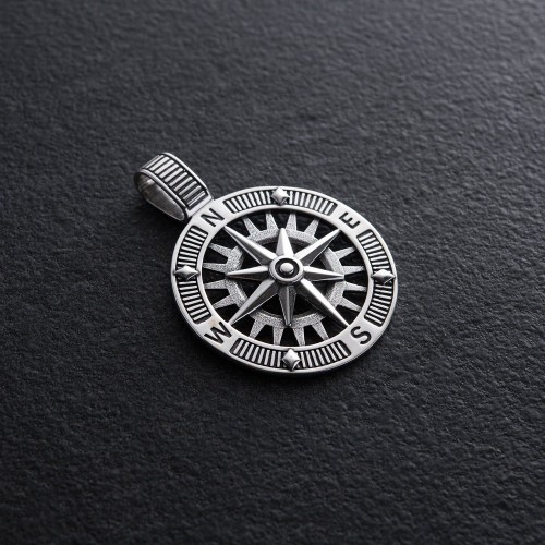 Серебряный кулон "Роза ветров" 7330