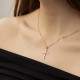 Крестик с фианитами M (красное золото) п04005