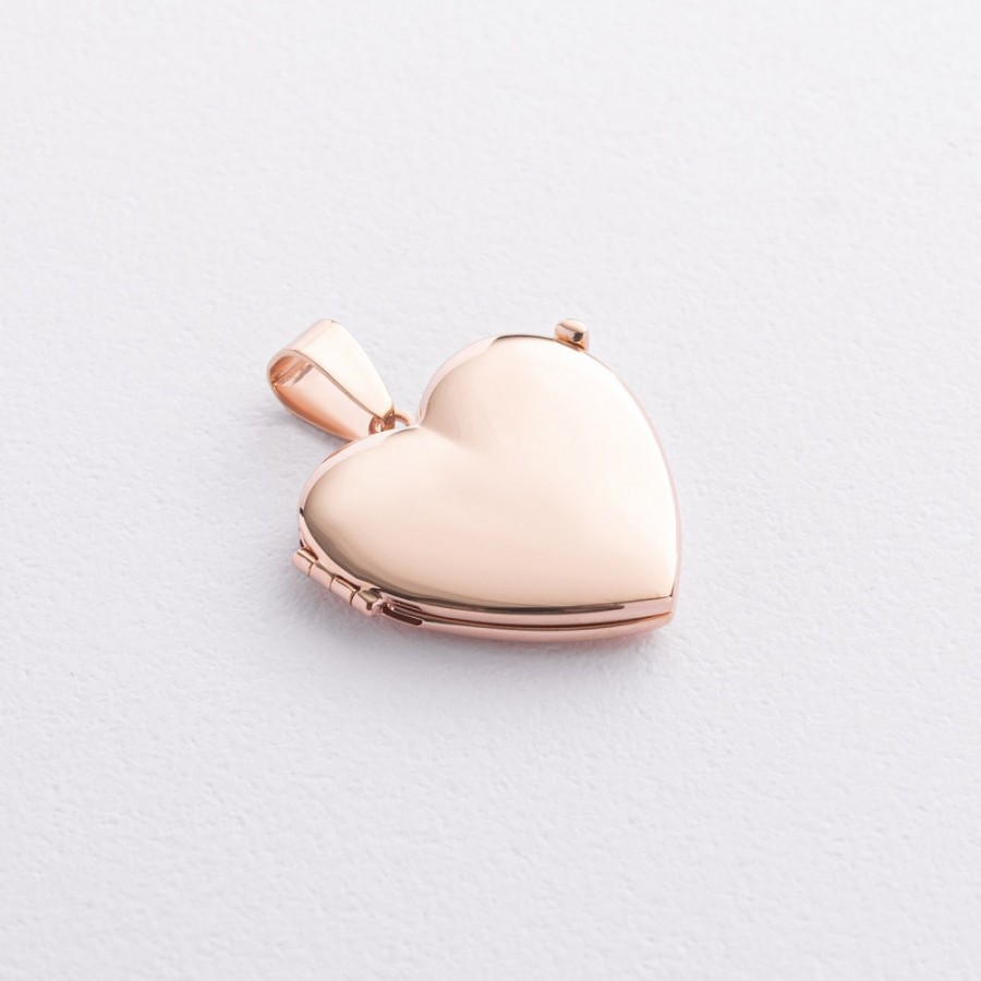 Кулон для фотографии "Сердце" в красном золоте п04077