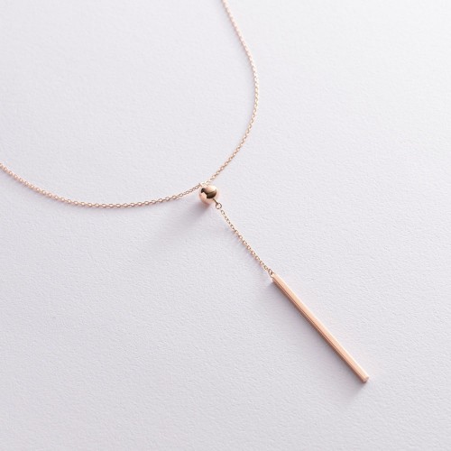 Колье "Хлоя" с шариком в красном золоте кол01952