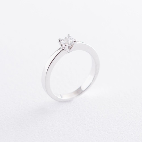 Помолвочное кольцо в белом золоте (куб. цирконий Swarovski) к06310