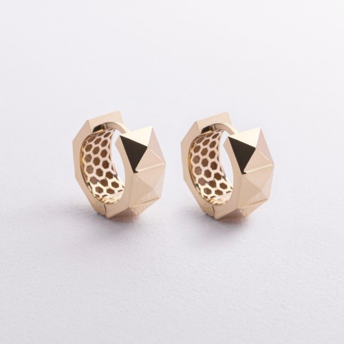 Серьги - кольца "Claire" в желтом золоте с08949