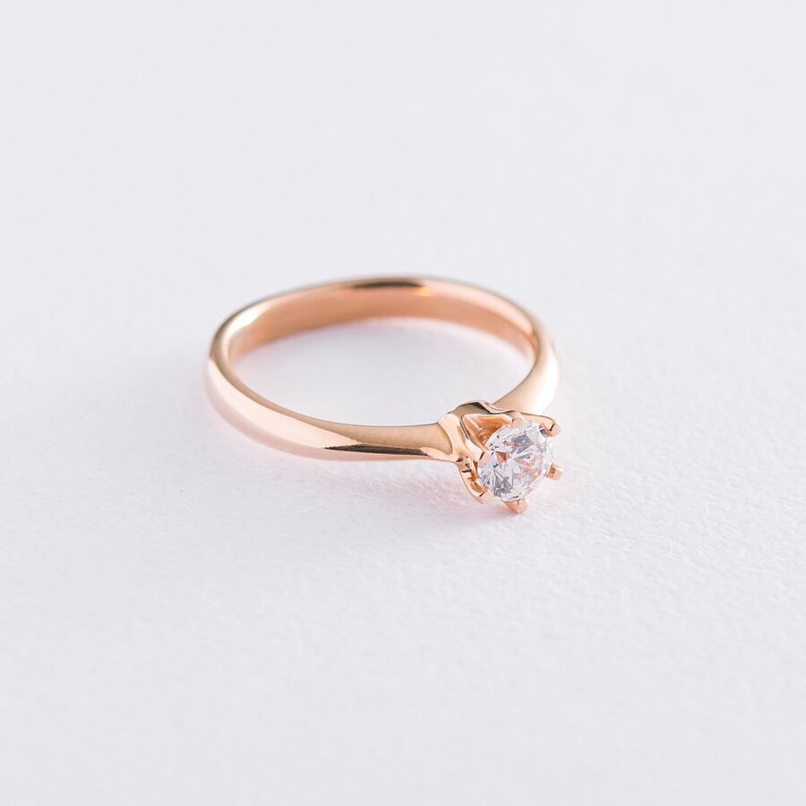 Золотое помолвочное кольцо (циркон Swarovski) к06227