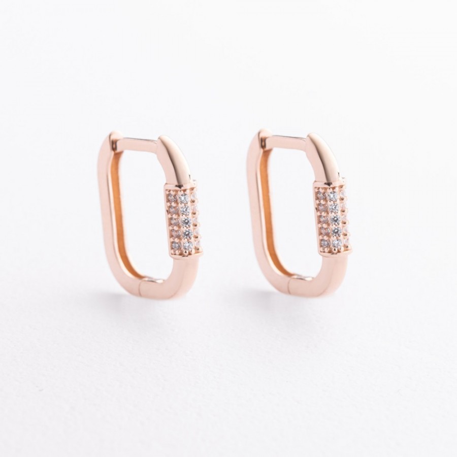 Золоті сережки з фіанітами с09112