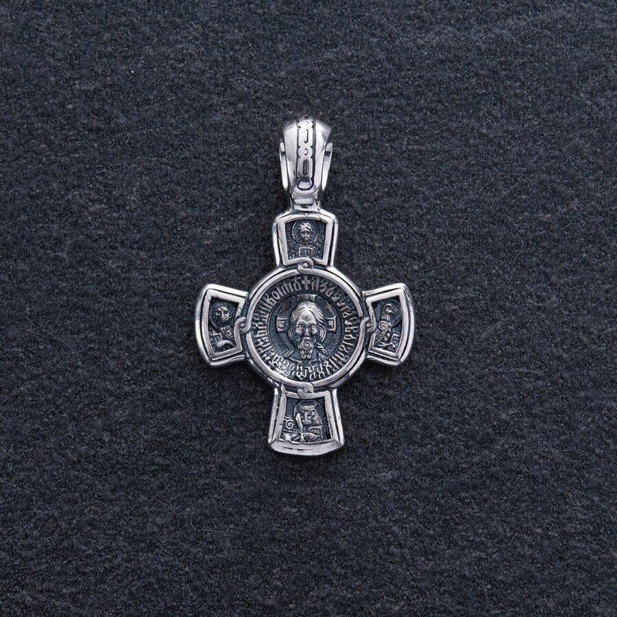 Срібний хрест з чорнінням 13373