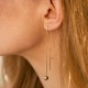 Серьги "Шарики" в желтом золоте на цепочке с08824