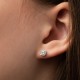 Серебряные серьги - пусеты с белыми фианитами 2588/1р-CZ