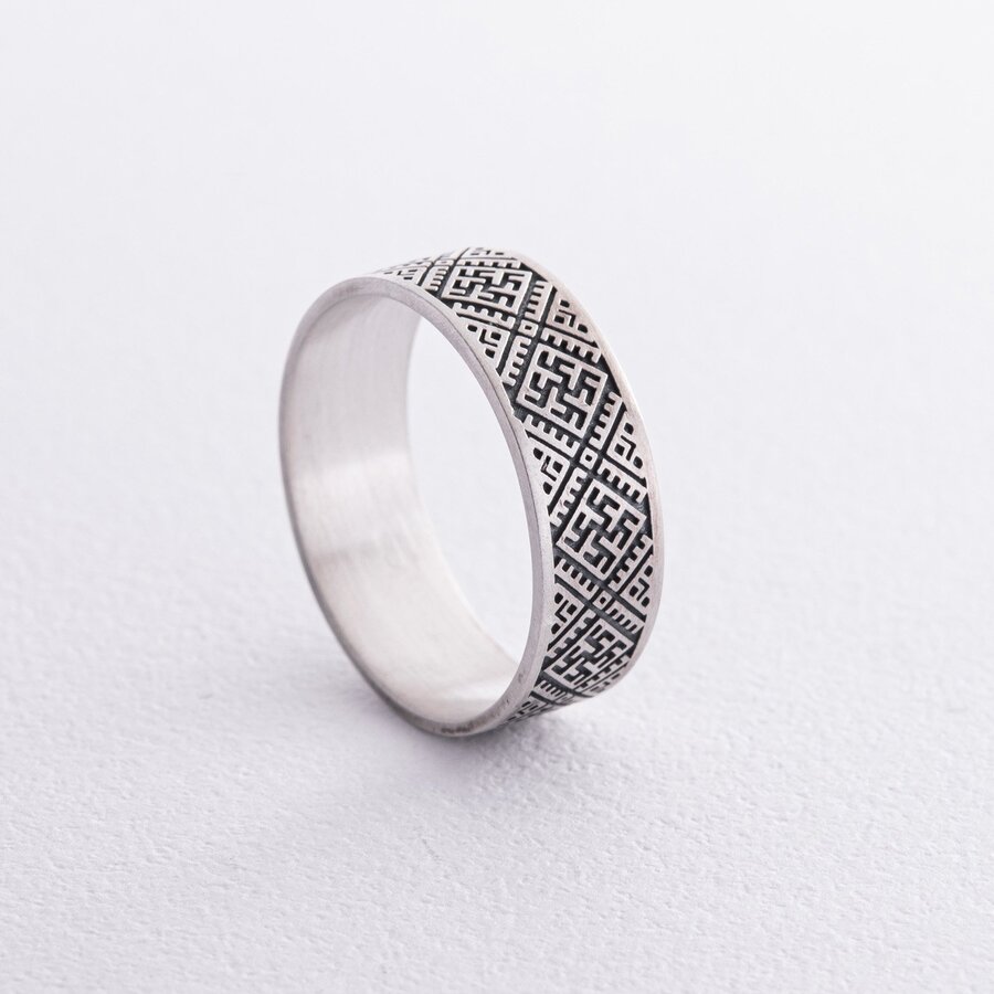 Серебряное кольцо "Вышиванка" 1115