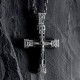 Серебряный крест "Распятие. Спаси и Сохрани" с эбеновым деревом mini 1061