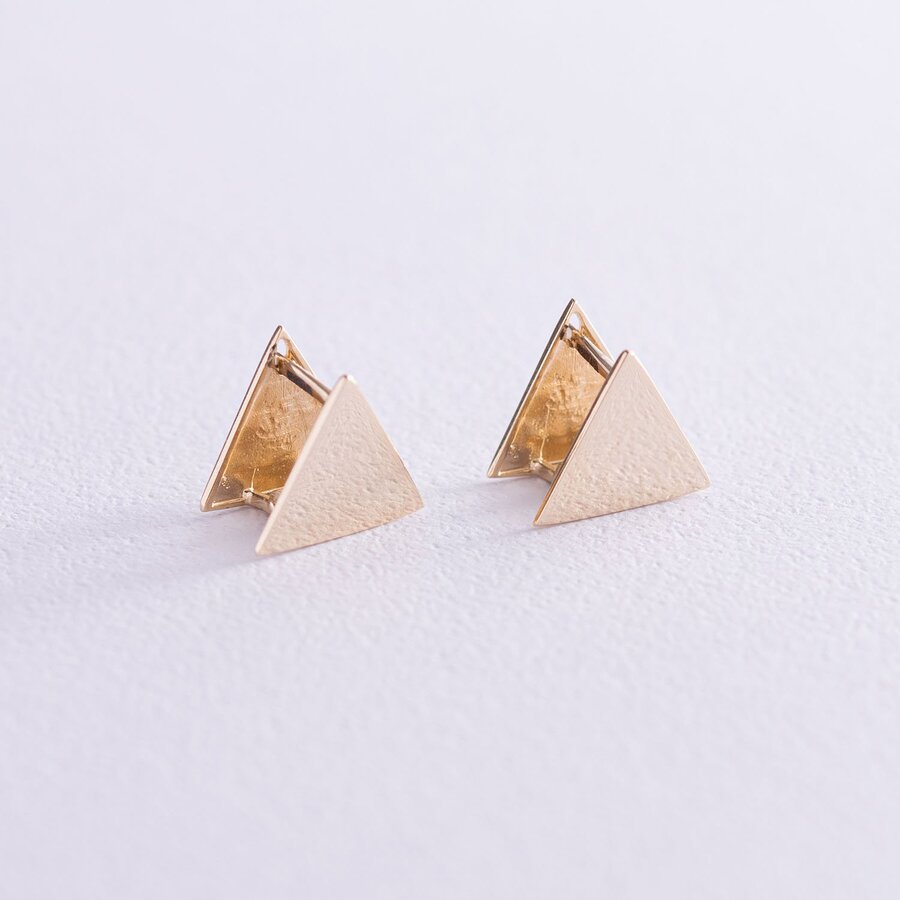 Сережки "Трикутники" (жовте золото) с07001