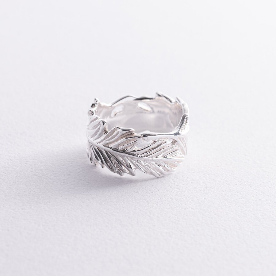 Серебряное кольцо "Перышко" 111714