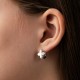 Серьги "Клевер" в белом золоте с09649