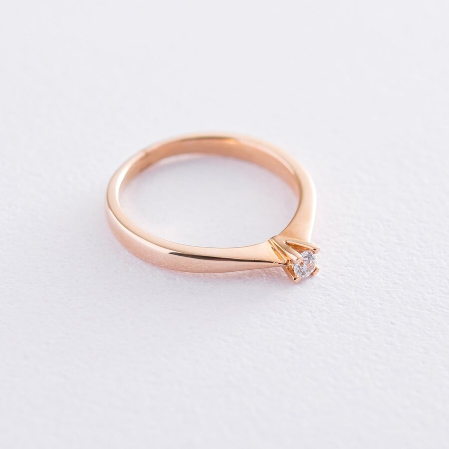 Помолвочное кольцо в красном золоте (куб. цирконий Swarovski) к06239