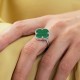 Кольцо "Клевер" с малахитом (белое золото) к07000
