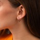 Серьги - кольца "Гвоздь" в красном золоте (фианиты) с09127