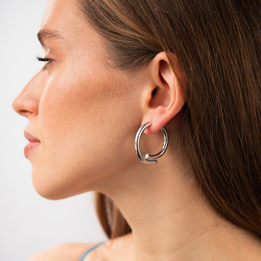 Серьги - кольца "Wendy" в серебре 7335