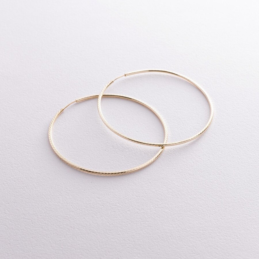 Серьги - кольца в желтом золоте (5.4 см) с08601