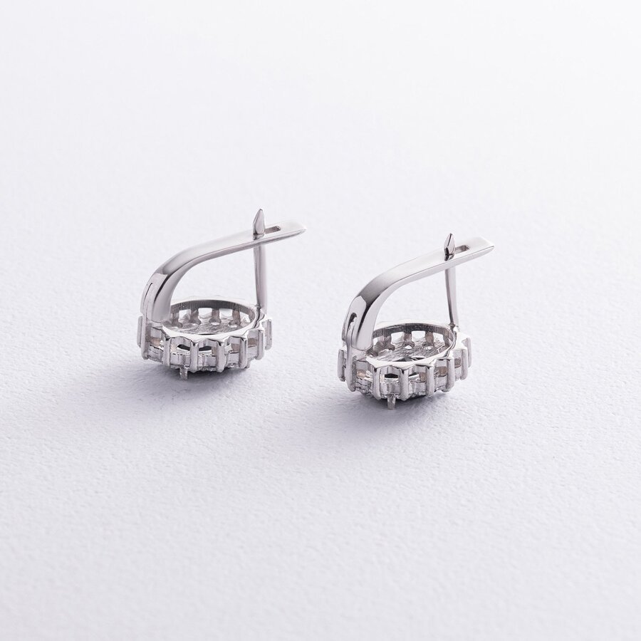 Срібні сережки з сапфірами та фіанітами GS-02-012-3110