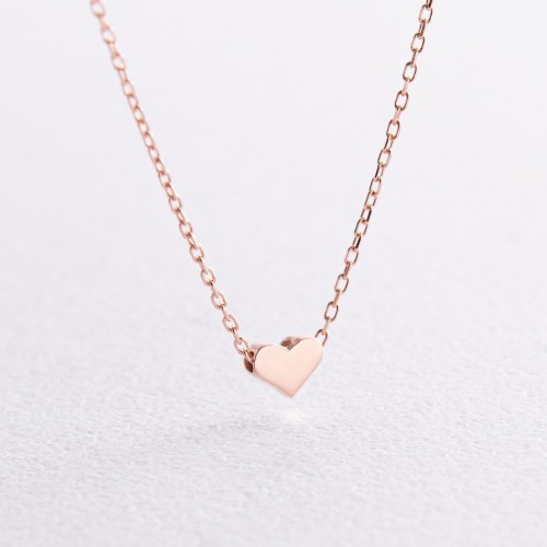 Колье "Сердечко" в красном золоте кол01773