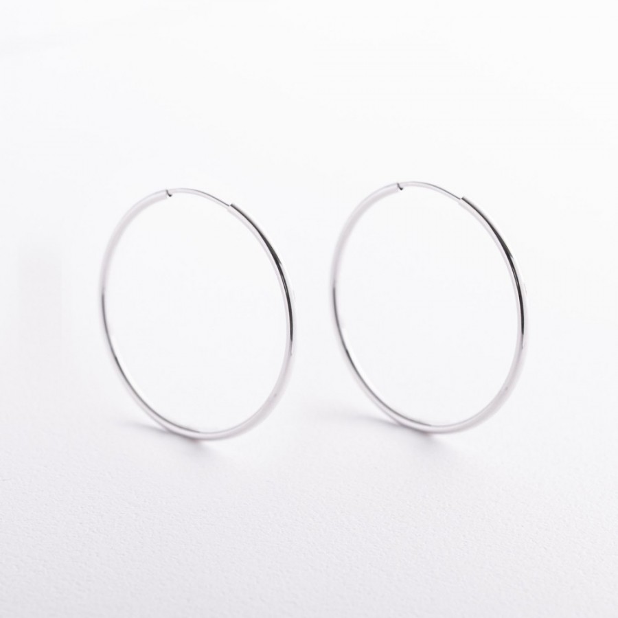 Сережки - кільця в білому золоті с09689