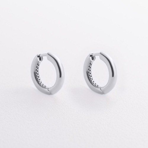 Серьги - кольца "Milley" в белом золоте с08881