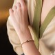 Браслет "Кульки" в жовтому золоті (чорні фіаніти) б04651