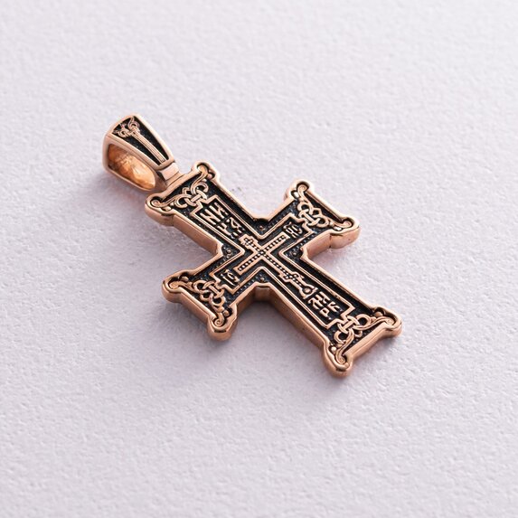 Золотий православний хрест "Голгофа" п02655