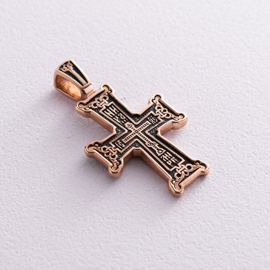 Золотой православный крест "Голгофа" п02655