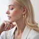 Золоті сережки "Конюшина" з ланцюжками с07738