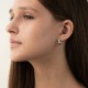 Серебряные серьги - кольца с фианитами 123558