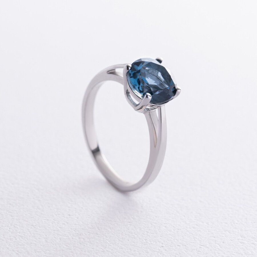 Серебряное кольцо с топазом "Лондон Голубой" GS-01-003-33