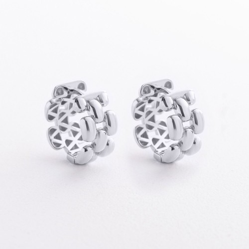 Серьги - кольца "Charlie" в белом золоте с09619