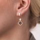 Серьги "Клевер" в красном золоте (фианиты) с07638