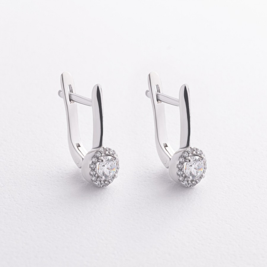 Серебряные серьги (куб. цирконий) 2611/1р-CZ