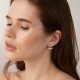 Сережки - джекети в білому золоті (фіаніти) с09338