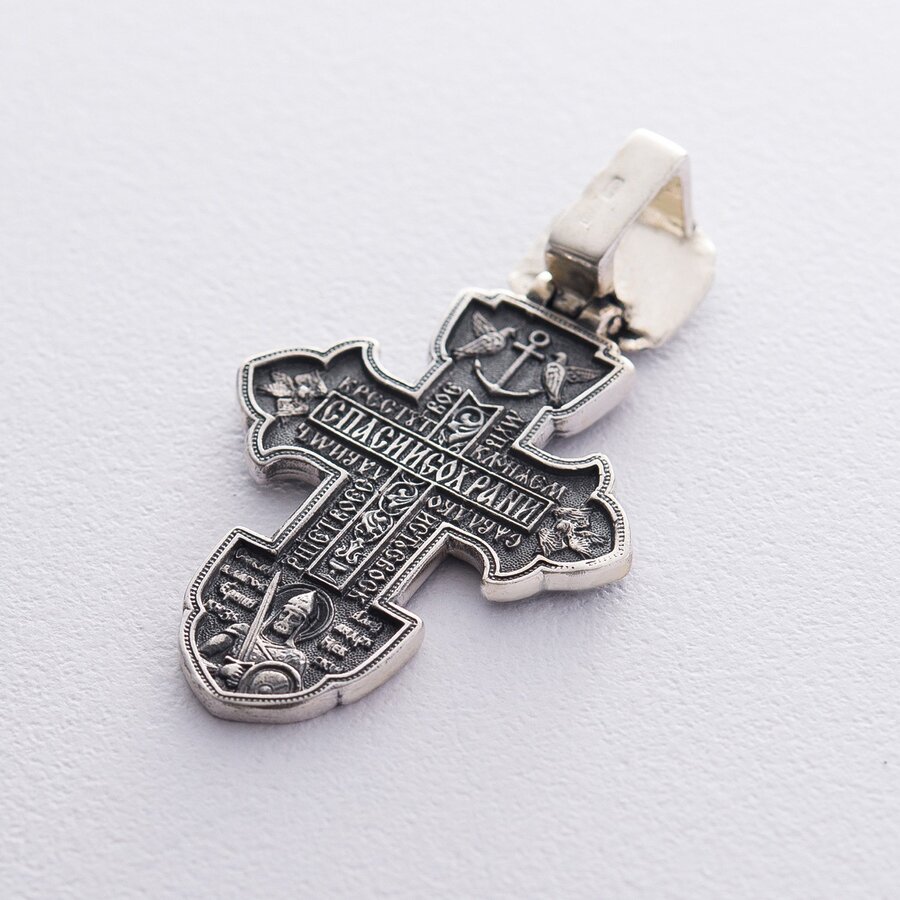 Срібний православний хрест (чорніння) 132735