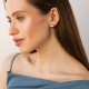 Серьги - кольца "Miranda" в белом золоте с09333