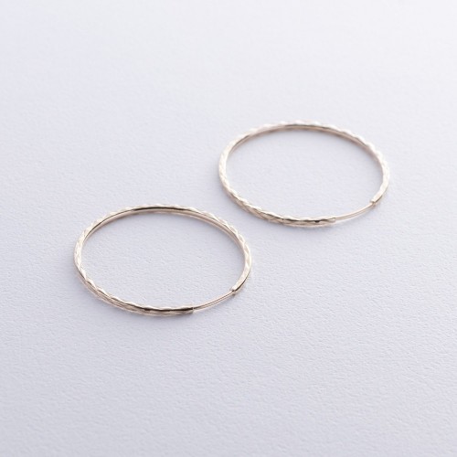 Серьги - кольца в желтом золоте с08697
