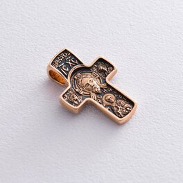 Золотий православний хрест з чорнінням п02573