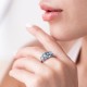 Срібна каблучка з кварцом і фіанітами 1370/1р-QLBQS
