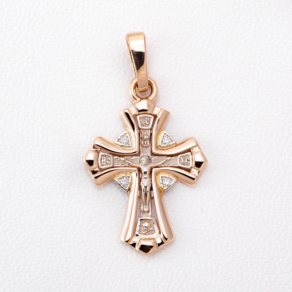 Золотой крестик православный П0305